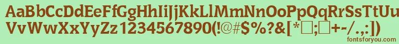 Шрифт OritsskRegular – коричневые шрифты на зелёном фоне