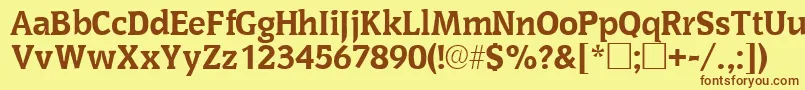OritsskRegular Font – Brown Fonts on Yellow Background