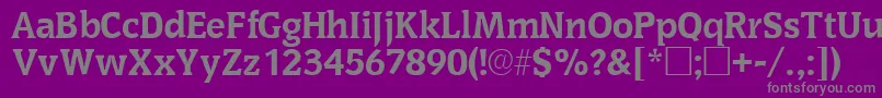 フォントOritsskRegular – 紫の背景に灰色の文字