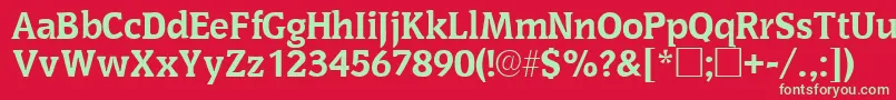 OritsskRegular-Schriftart – Grüne Schriften auf rotem Hintergrund