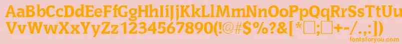 OritsskRegular Font – Orange Fonts on Pink Background