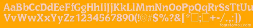 OritsskRegular Font – Pink Fonts on Orange Background