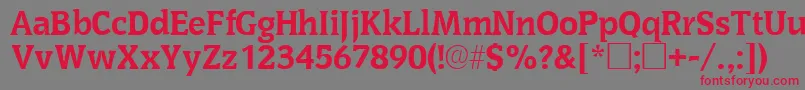 OritsskRegular Font – Red Fonts on Gray Background