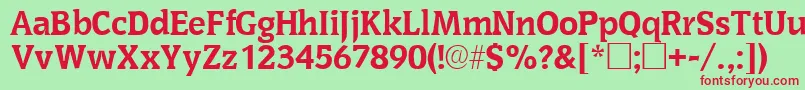 OritsskRegular Font – Red Fonts on Green Background