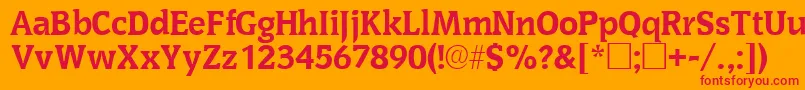 Шрифт OritsskRegular – красные шрифты на оранжевом фоне