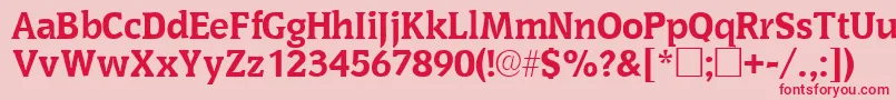 OritsskRegular Font – Red Fonts on Pink Background