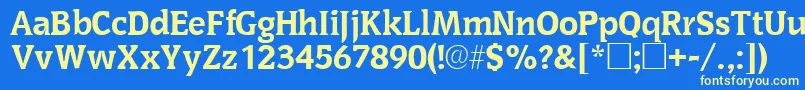 OritsskRegular Font – Yellow Fonts on Blue Background