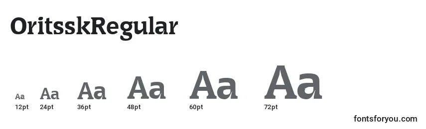 OritsskRegular Font Sizes