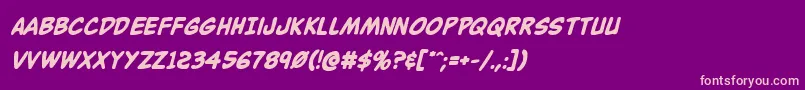 Buddychampionboldital Font – Pink Fonts on Purple Background