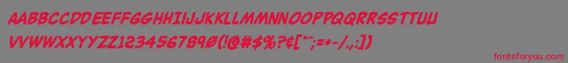 Buddychampionboldital Font – Red Fonts on Gray Background