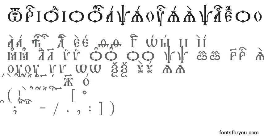 Шрифт TriodionCapsUcsSpacedout – алфавит, цифры, специальные символы