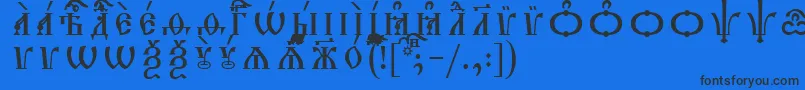 fuente TriodionCapsUcsSpacedout – Fuentes Negras Sobre Fondo Azul