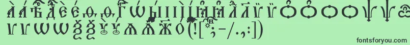 フォントTriodionCapsUcsSpacedout – 緑の背景に黒い文字