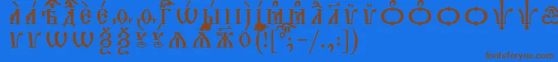 TriodionCapsUcsSpacedout Font – Brown Fonts on Blue Background
