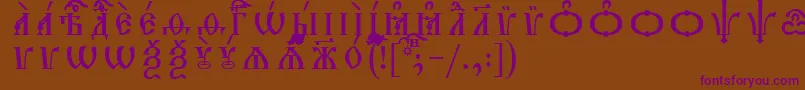 TriodionCapsUcsSpacedout Font – Purple Fonts on Brown Background