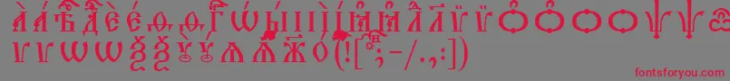 TriodionCapsUcsSpacedout Font – Red Fonts on Gray Background
