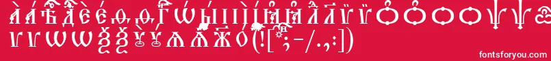 Czcionka TriodionCapsUcsSpacedout – białe czcionki na czerwonym tle