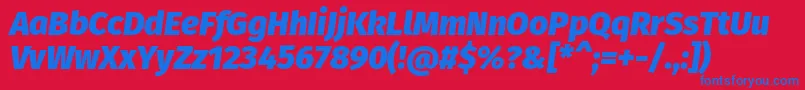フォントFirasansHeavyitalic – 赤い背景に青い文字