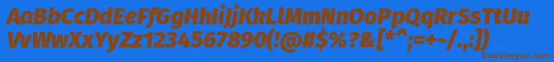 Czcionka FirasansHeavyitalic – brązowe czcionki na niebieskim tle