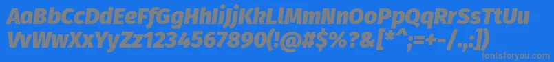 フォントFirasansHeavyitalic – 青い背景に灰色の文字