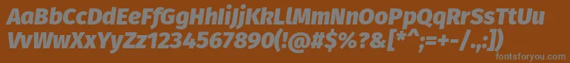 Czcionka FirasansHeavyitalic – szare czcionki na brązowym tle