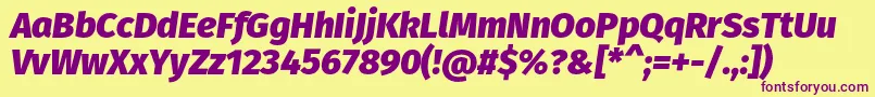 FirasansHeavyitalic Font – Purple Fonts on Yellow Background
