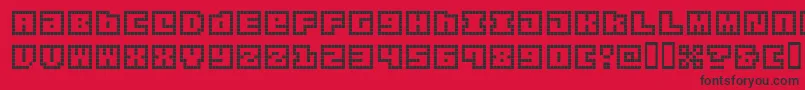 OrigamiMommyPixellated Font – Black Fonts on Red Background