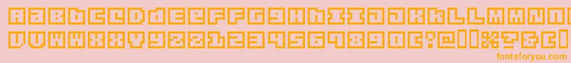 OrigamiMommyPixellated Font – Orange Fonts on Pink Background