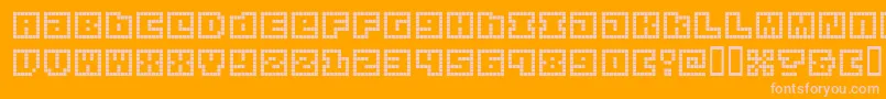 Fonte OrigamiMommyPixellated – fontes rosa em um fundo laranja