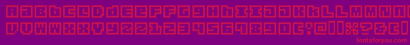 Шрифт OrigamiMommyPixellated – красные шрифты на фиолетовом фоне