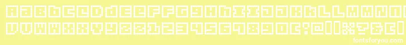 OrigamiMommyPixellated Font – White Fonts on Yellow Background