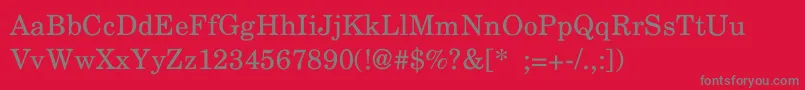 YearbookThin Font – Gray Fonts on Red Background