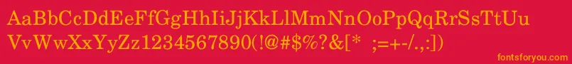 YearbookThin Font – Orange Fonts on Red Background