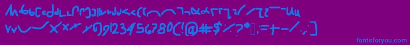 fuente Shorthand – Fuentes Azules Sobre Fondo Morado