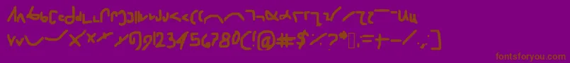 フォントShorthand – 紫色の背景に茶色のフォント