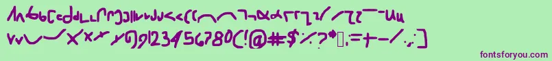 Shorthand Font – Purple Fonts on Green Background