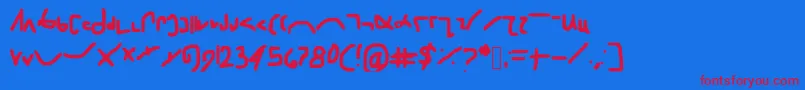 Shorthand-Schriftart – Rote Schriften auf blauem Hintergrund