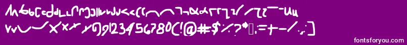 Shorthand Font – White Fonts on Purple Background