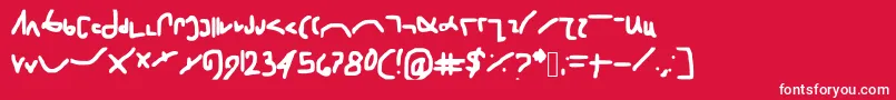 Shorthand Font – White Fonts on Red Background