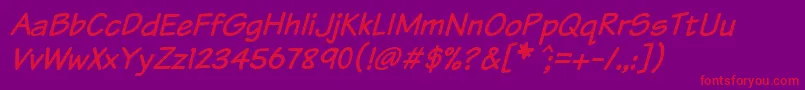 Komtxti Font – Red Fonts on Purple Background