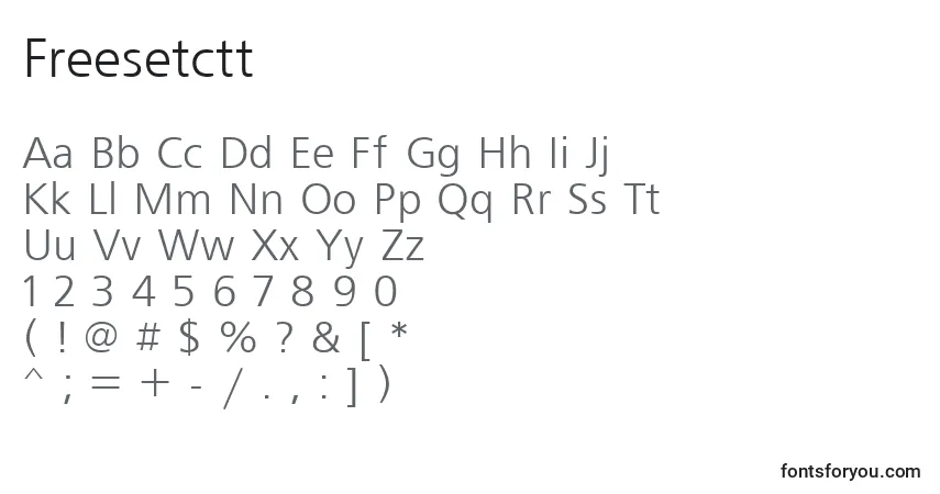 Schriftart Freesetctt – Alphabet, Zahlen, spezielle Symbole