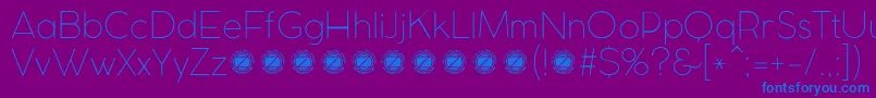 CocomatUltralightTrial Font – Blue Fonts on Purple Background