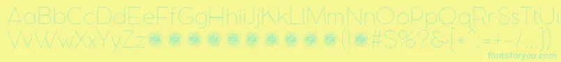 CocomatUltralightTrial Font – Green Fonts on Yellow Background