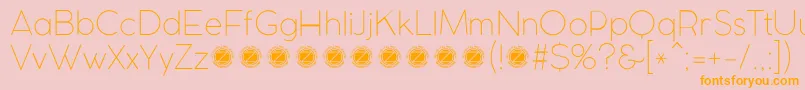 CocomatUltralightTrial-Schriftart – Orangefarbene Schriften auf rosa Hintergrund