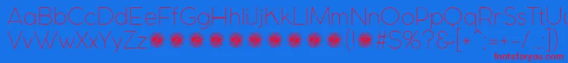 CocomatUltralightTrial Font – Red Fonts on Blue Background