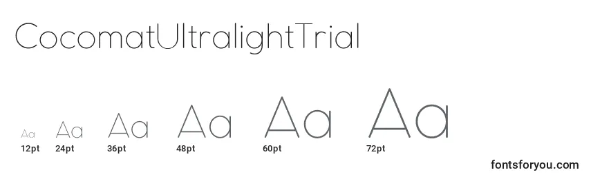 CocomatUltralightTrial Font Sizes