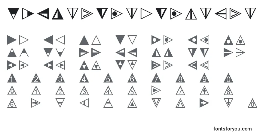 Schriftart Linotypetapestrytriangle – Alphabet, Zahlen, spezielle Symbole