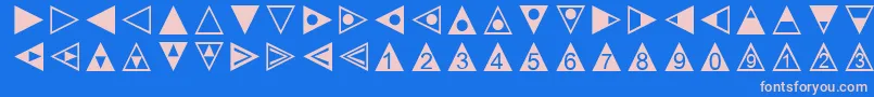 Linotypetapestrytriangle Font – Pink Fonts on Blue Background