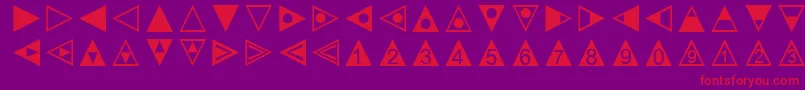 Linotypetapestrytriangle Font – Red Fonts on Purple Background