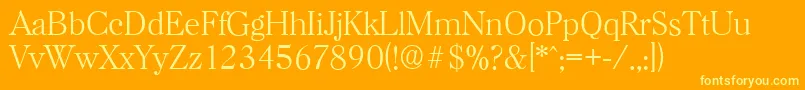 フォントHorshamserialXlightRegular – オレンジの背景に黄色の文字